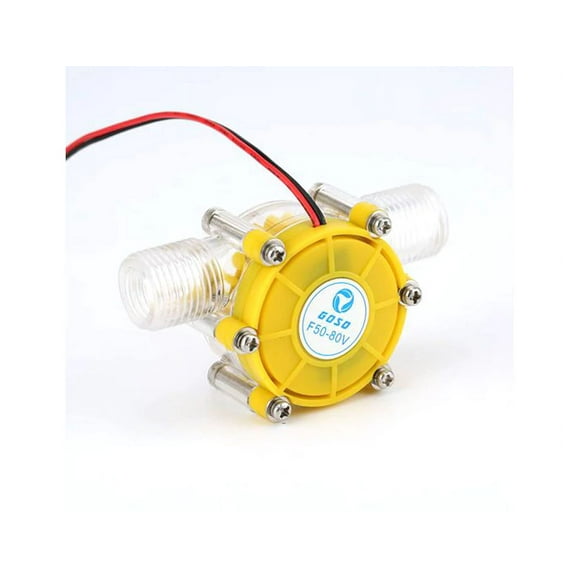 Fawoonu Compact Water-Powered DC Generator for LED Lights, Phone Charging, and Small Batteries (0-80V Output)