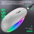 thumbnail image 4 of Yufenmy Spring Savings Wireless Bluetooth Mouse Unique Type-c Fast Charging Long Battery Life Colourful LED Light Adjustable DpI Adaptable To A Wide Range Of Devices,White, 4 of 8