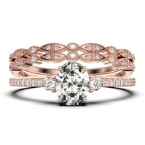 Minimalist 2.25 Carat Oval Cut Simplistic Diamond Moissanite Engagement Ring, Classic Wedding Ring in 10k Solid White Gold, Gift For Her, Promise Ring, Trio set