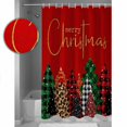 thumbnail image 4 of Merry Christmas Xmas Trees Shower Curtain, 72" x 72", Red Green Black White Plaid Leopard Forest Waterproof Bathroom Curtain Washable Shower Curtain Set with 12 Hooks, 4 of 6