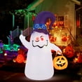 thumbnail image 3 of 6 Ft Halloween Inflatables Cute Ghost with Jack-O-Lantern & Witch Hat, 3 of 10