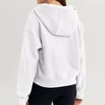 thumbnail image 4 of larppty Womens Sweatshirts Half Zip Cropped Pullover Fleece Hoodies 2025 Fall Fashion Outfits Clothes (White, L), 4 of 6