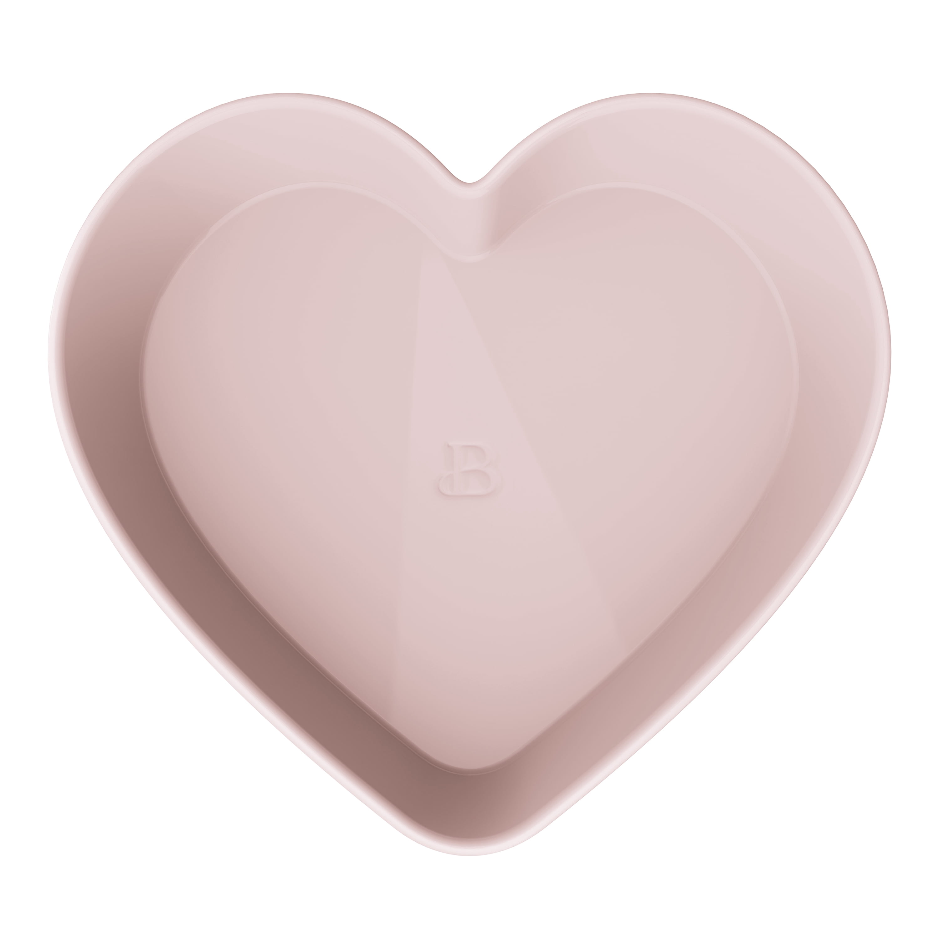 Beautiful by Drew Barrymore 10 in Heart-Shaped Stoneware Baking Dish, Pink Champagne