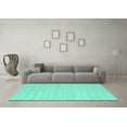thumbnail image 3 of Ahgly Company Machine Washable Indoor Rectangle Abstract Turquoise Blue Contemporary Area Rugs, 2' x 3', 3 of 4
