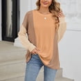 thumbnail image 7 of Diufon Womens Knit Blouses Casual Round Neck Long Sleeve Tees Color Block Pullover Tops, 7 of 7