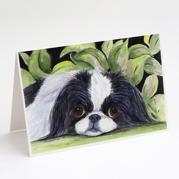Japanese Chin Greeting Cards and Envelopes Pack of 8
