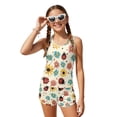 thumbnail image 3 of Xoenoiee Ladybug Daisy Polka Dot Print Modest Coverage Girls Tankini Swimsuits Two Piece Bathing Suits Round Neck Sleeveless Tank Top with Board Shorts, Size 12-13 Years, 3 of 7