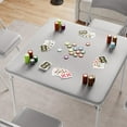 thumbnail image 2 of Folding Portable Card Table and Foldable Chair Set of 5, Pu Upholstered Foldable Chairs and Table With Metal Frame, Folding Table and Chair Suitable for Dining Room, Living Room, Office, Camping-Grey, 2 of 8