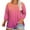 Hot Pink, variant on Gswybco Plus Size Shirts for Women 3/4 Sleeve Crew Neck Loose Tunic Tops Fall Trendy Gradient Blouses