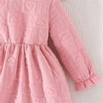 thumbnail image 4 of Otqutp 2-7 Years Children Sundress Toddler Kids Baby Girls Casual Long Sleeve Round Neck Dress Party Dress Girls' Casual Dresses (Pink,4-5 Years), 4 of 7