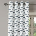 thumbnail image 2 of Ambesonne Shark Grommet Curtain, Swimming Wild Fishes, 50" x 120", Charcoal Grey White, 2 of 6
