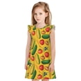 thumbnail image 1 of Balery Colorful Vegetables Camisón de princesa para niñas, pijama de algodón con mangas abullonadas, suave y bonito.-Medium, 1 of 6