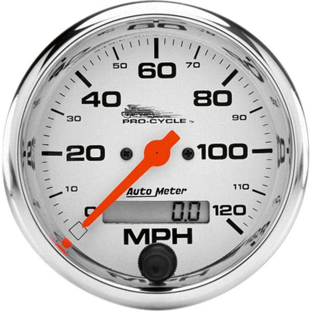 Auto Meter 3 3/8in. Electronic Speedometer, 120 mph White Face