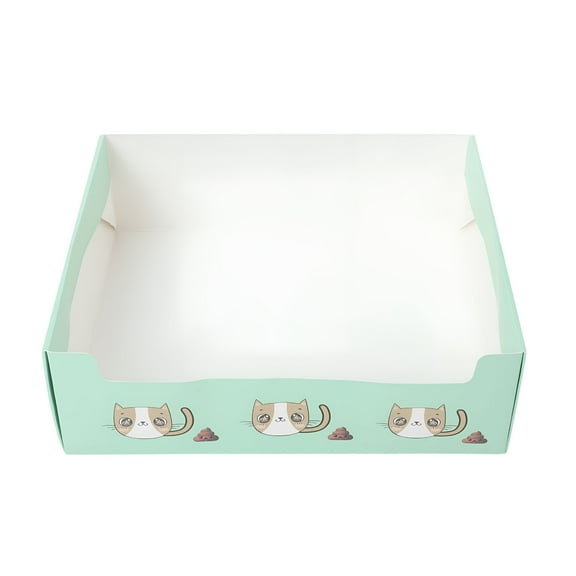 ACDANC Disposable Foldable Paper Cat Litter Box for Travel and Home Use Splash Prevention Kitten Training