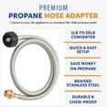 thumbnail image 5 of Flame King 5FT Steel Braided Hose, 1LB to 20LB Adapter for Portable Appliances SS-QCC-1LB, 5 of 9