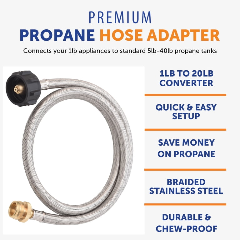 Flame King 5FT Steel Braided Propane Hose Adapter photo 5