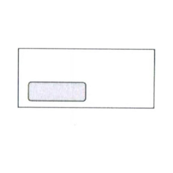 No. 10 White F Short Window Envelopes, 4-1/8" x 9-1/2", Western Sulphite® 24-lb White Wove with Vellum Finish, SFI Certified - Box of 500 Envelopes