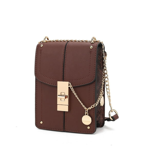MKF Collection Iona Women's Crossbody Bag, Vegan Leather Purse and Handbag Shoulder Bag by Mia K - Coffee