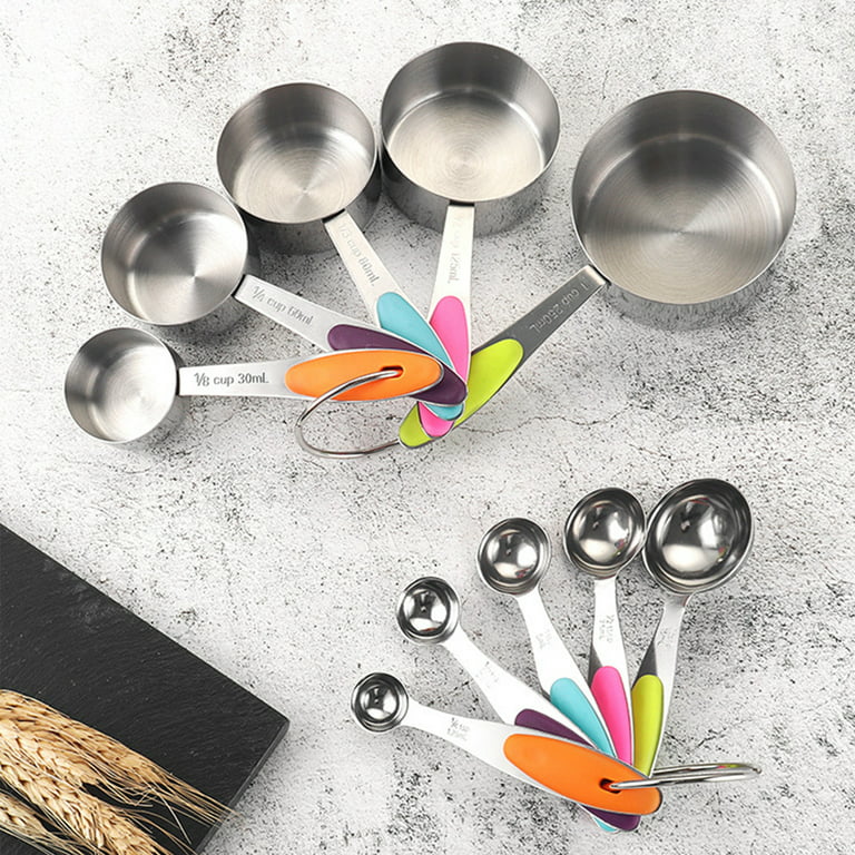 Measuring Spoons Stainless Steel Measuring Spoons Cups Set For Gift  Measuring Dry And Liquid Ingredients Kitchen Tools 5pcs