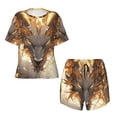 thumbnail image 2 of Yiaed Golden Horned White Dragon Print Short Sleeve Pajama Sets for Women Casual Crew Neck 2 Piece Lounge Sets Women's Short-Sleeved Pajama-Large, 2 of 5