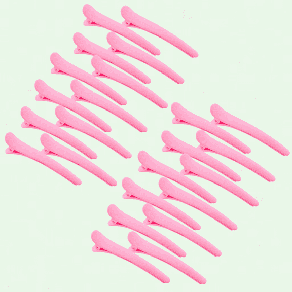 24 PCS Pink Hair Clips with Various Styling, 3.1-inch Non-Slip Barrettes for Girls, No Crease Duckbill Hairpins