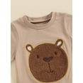 thumbnail image 6 of CIYCuIT Toddler Baby Boys Summer Outfits 6M 12M 18M 24M 3T Short Sleeve Fuzzy Bear Embroidered T-shirt with Elastic Waist Shorts 2Pcs Infant Casual Shorts Sets, 6 of 9