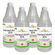 Isopropyl Alcohol 91% 1 Gallon - (Pack of 4 Quart) Made isn USA -