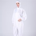 thumbnail image 4 of FRCOLOR PE isolated clothing OnePiece Disposable PE Isolated Cover for Outdoor Use with Hook and Loop Closure and Elastic Design, White,59.84"X27.56"X0.39", 4 of 4