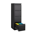 thumbnail image 3 of Secure Vertical File Cabinet – 4 Drawer Black Metal Filing Cabinet with Lock, Heavy-Duty Steel File Organizer, Compact Durable Storage for Letter, Legal, A4, F4 Documents – Four Drawers – Color: Black, 3 of 7