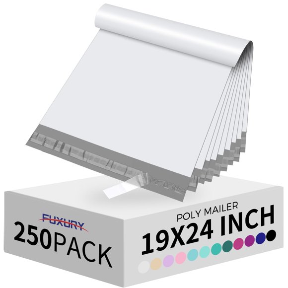 Poly Mailers Fuxury, 48 x 61 cm, 250 unidades, impermeables, para ropa