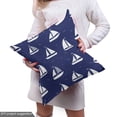 thumbnail image 5 of Ambesonne Nautical Fabric by the Yard Upholstery, Seagulls Sailboats Art, 1 Yard, Indigo White, 5 of 5