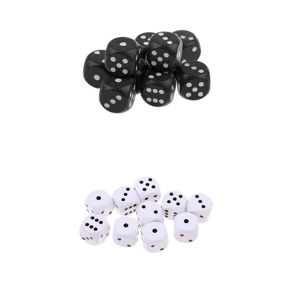 LeeQinersw 20x Wood D6 Dices Dotted for D&D TRPG MTG Board Games Party Casino Supplies
