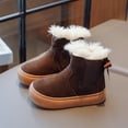 thumbnail image 2 of Comfy Girls' Fuzzy Ankle Boots Fleece Lined Slip-On Boots Soft Sole Thicken Flatform Comfortable Footwear Fashion Footwear Fleece Lined Thermal Footwear Fashion Shoes, 2 of 7