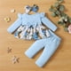 thumbnail image 5 of Odeerbi 3M-2Y Niñas Algodón Conjuntos Floral Manga Larga Peplum Tops Pantalones Dos Piezas, 5 of 9