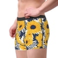 thumbnail image 2 of Yiaed Blue Striped Sunflower Print Men's Soft Cotton Boxer Shorts Breathable Boxers Underwear Moisture-Wicking Underwear Stretch Boxer Briefs for Man-XX-Large, 2 of 5