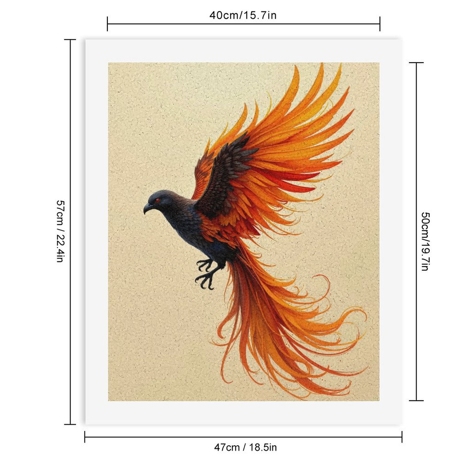 Paint By Numbers Kit for Adults Beginner - DIY Phoenix Flame Bird Artistry Canvas Painting Kits for Adults, Frameless Paint By Number for Adults for Home Wall Decor 16x20 Inch