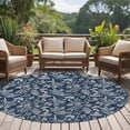 thumbnail image 4 of Dandelion Round Area Rug 8Ft Washable Large Circle Rugs for Living Room Dorm, Navy Blue Flowers Modern Minimalist Spring Non-Slip Carpet Floor Mats Indoor Outdoor Carpet Runner Aesthetic Home Decor, 4 of 8