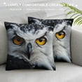 thumbnail image 3 of Orinice Owl Yellow Eyes Symbolism Graphic Decorative Throw Pillow Cover Short Plush for Home Couch Living Room Bed Sofa, Multipurpose Use, 1PC 24x24in, 3 of 5