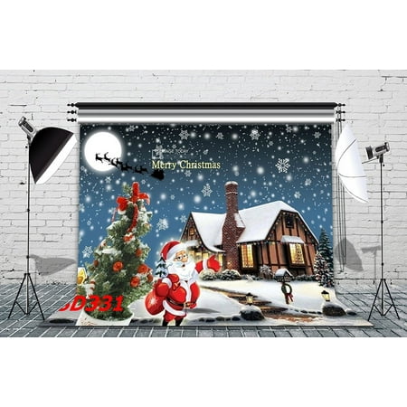 Image of HelloDecor 7x5ft Christmas Eve Christmas Photography Backdrop Studio Background Photo Backdrops Studio Props