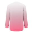 thumbnail image 5 of Tdoqot Womens Trendy Sweatshirts- Gradient Pullover Casual Crewneck Tunic Tops with Pockets Pink Size 2XL, 5 of 5