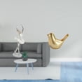 thumbnail image 2 of Figura artística de una bailarina moderna y un pájaro dorado. Estatua creativa de animal para dormitorio, oficina, repisa, sala de estar, decoración d, 2 of 8