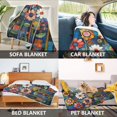 thumbnail image 2 of Yayeee Throw Blanket for Couch Soft Warm 50" x 60" Sofa Chair Bed Decoration, Blue Colorful Flowers, 2 of 7
