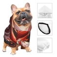 thumbnail image 3 of Fotbe Red Leaf Flame Fox Print Small Dog Sweater Hoodies Pet Grey Hooded Soft Fleece Sweatshirts with Pocket Fall Winter Puppy Cat Sweaters Warm Clothes-Small, 3 of 7
