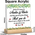 thumbnail image 2 of Best Auntie and Uncle Gifts, Thank You Gift for Aunt and Uncle, Auntie and Uncle Clear Desk Decorative Sign Acrylic Plaque Sign Desk Decor (4x4 Inch), 2 of 4