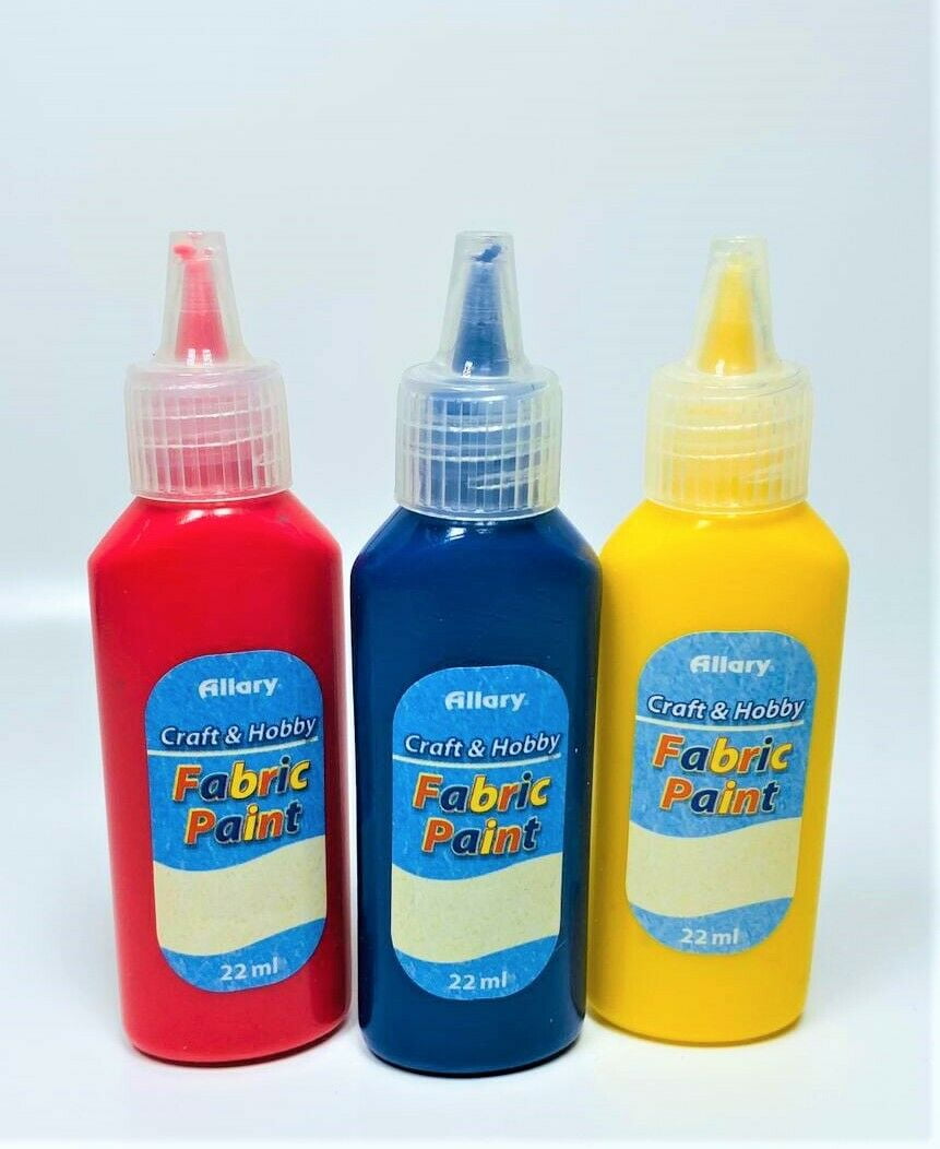 Allary Fabric Paint Fabric Printing Primary 3 x 22ml Red, Yellow, Blue