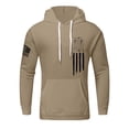 thumbnail image 2 of 250 Anniversary Usa Mens Hoodie Vintage American Flag Graphic Casual Men's Sweatshirts Long Sleeve Pullover Kangaroo Pocket Camel 4XL, 2 of 4