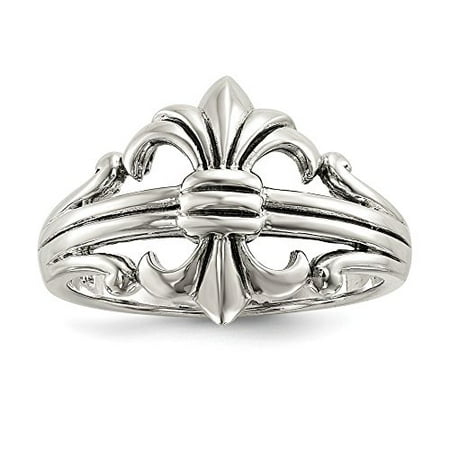 925 Sterling Silver Fleur de Lis Ring, Size 11 MSRP $108
