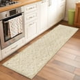 thumbnail image 2 of Runner Rug 2 x 6 Ft, Beige Flowers Washable Non-Slip Floor Mat for Kitchen Hallway/Entryway, Spring Floral Farmhouse Retro Art Long Kitchen Runner Area Rugs for Living Room, Low-Profile, 2 of 8