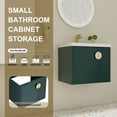 thumbnail image 3 of 24inch Wall Mount Bathroom Vanity with Sink Combo, Modern Bathroom Cabinet with Ceramic Countertop & Double Soft-Close Doors, Floating Vanity and Sink Set with 3 Colors Metal Handle, Green, 3 of 9