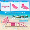 thumbnail image 3 of 3-in-1 Folding Lounge Chair, Heavy Duty Tanning Chair with Face Hole,5-Position Folding Chaise Lounge Chairs for Outside Portable Lay Flat Beach, Pink, 3 of 5